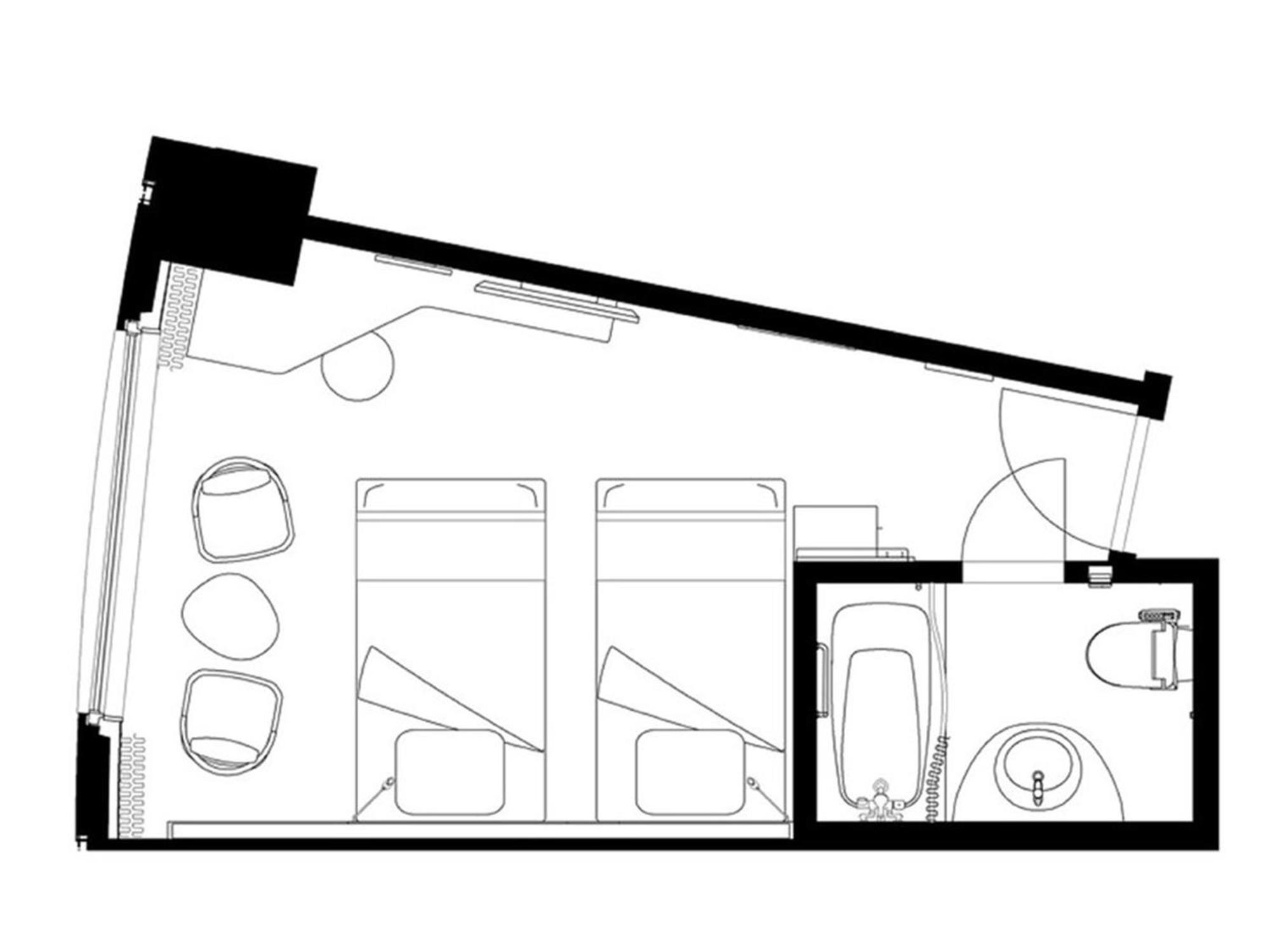 Sapporo Prince Hotel Zimmer foto A floorplan of a typical room